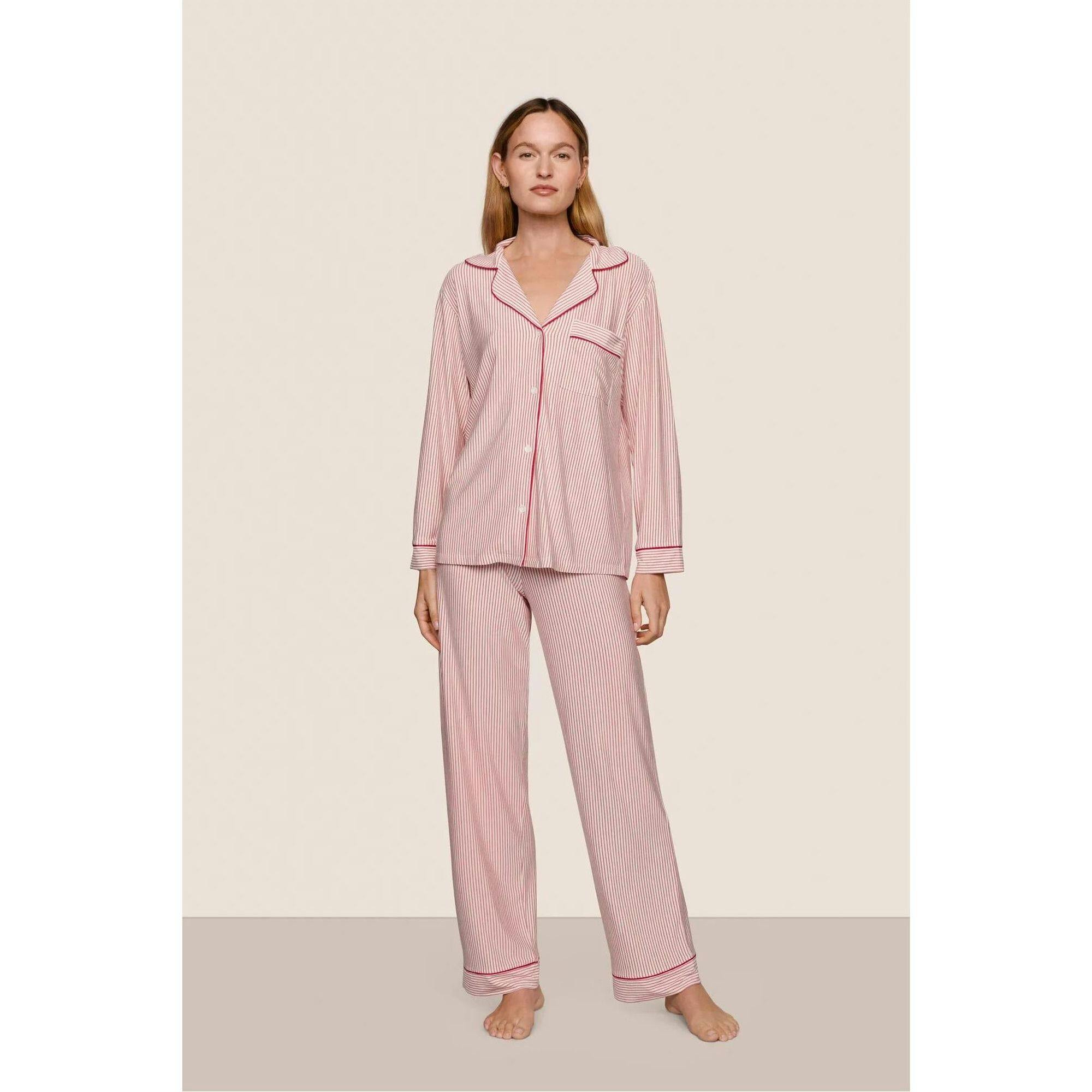 Gisele Printed TENCEL Modal Long PJ Set, Red