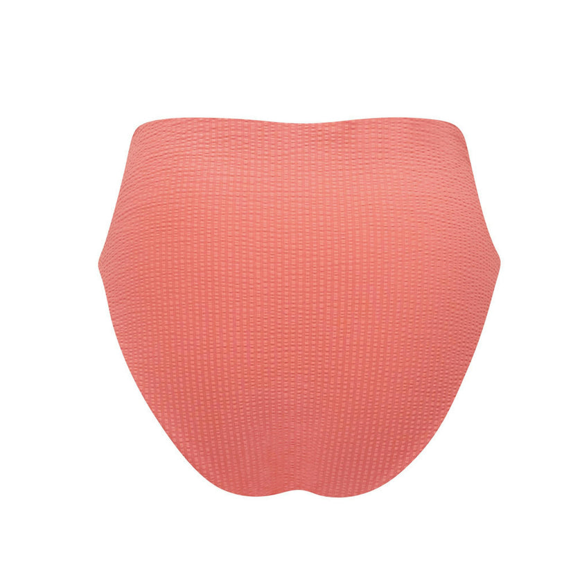 women's sailor red seersucker high waisted bikini bottom