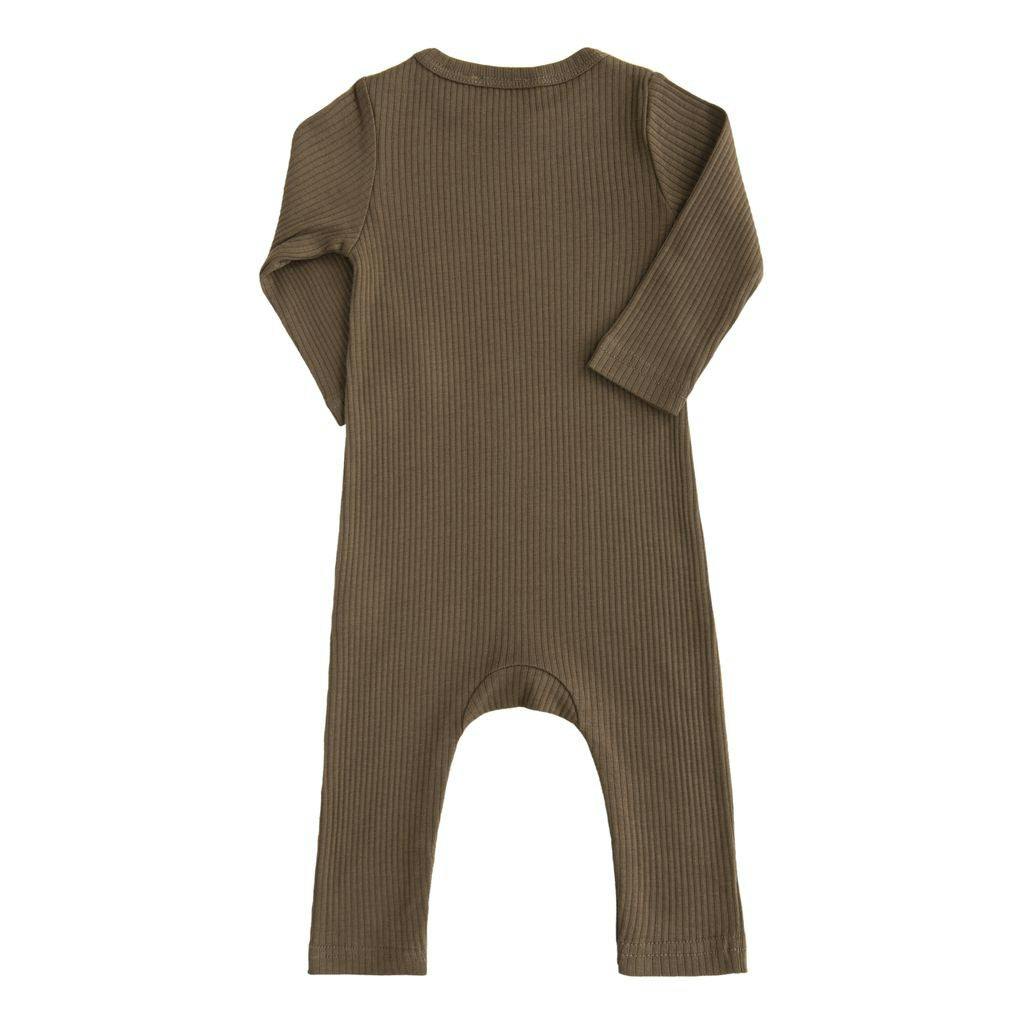 Green Olive Long Sleeved Modal Romper