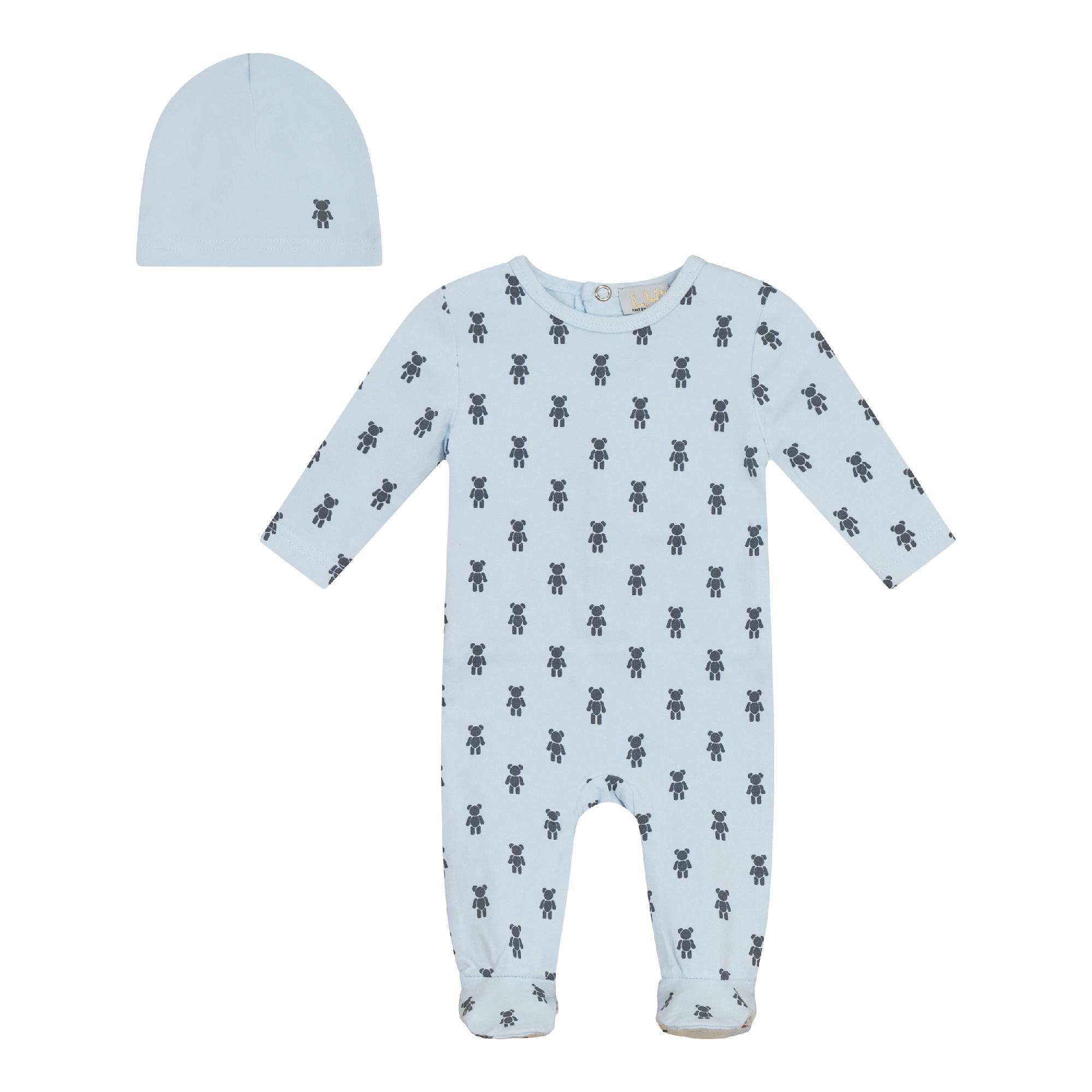 Bear Print Onesie with Hat