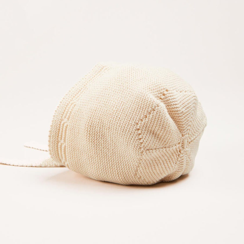 Openwork Knitted Bonnet in Beige(S-L)