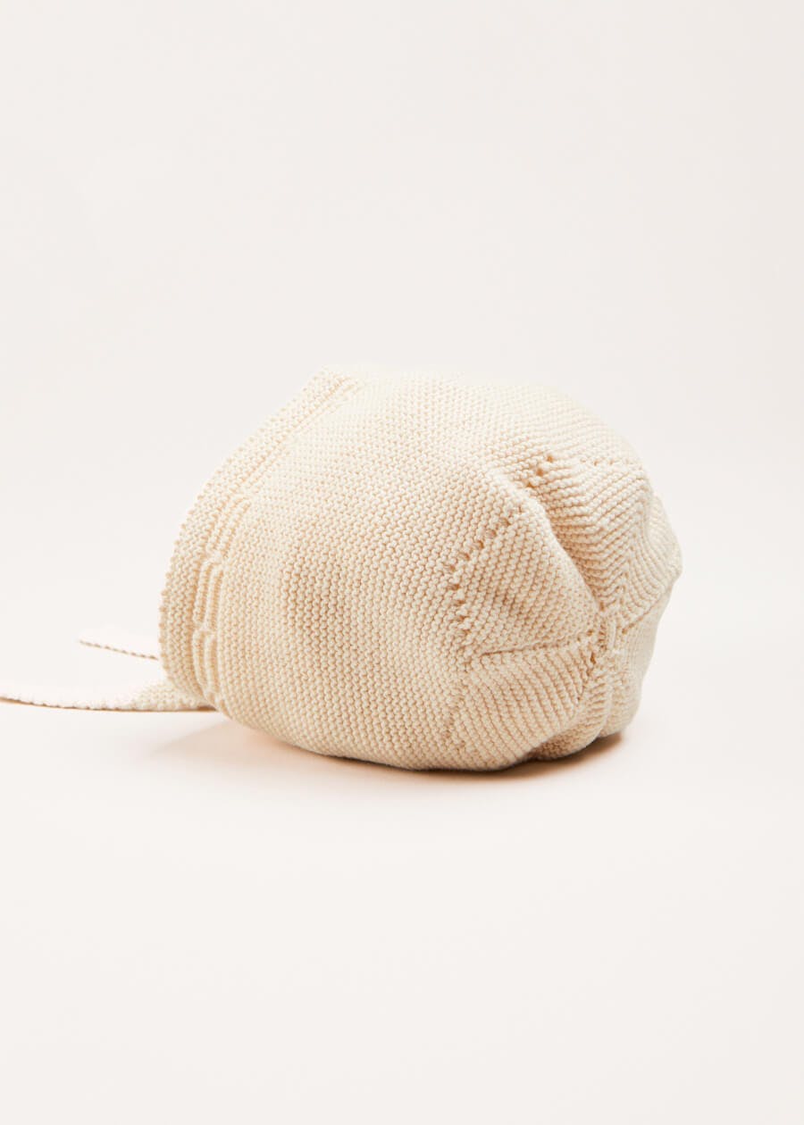 Openwork Knitted Bonnet in Beige(S-L)