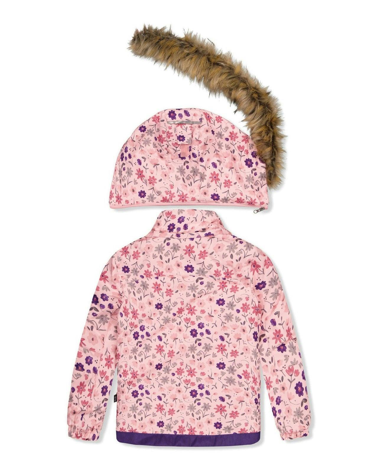 Two Piece Play Snowsuit Pink Mini Flower Print