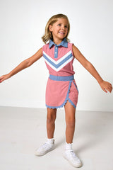 dusty pink/slate cheer top