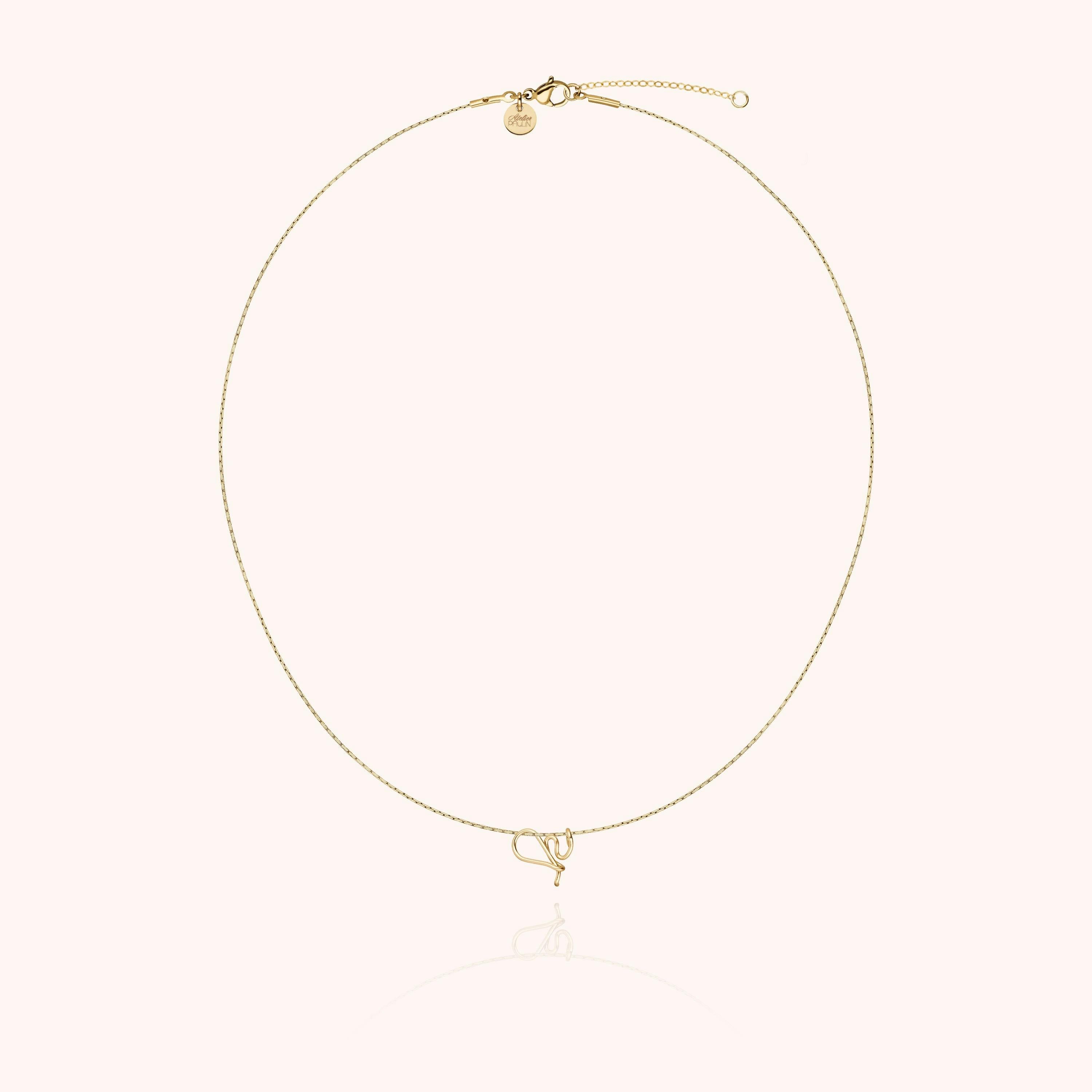 Initial Necklace, 14k Yellow Gold Filled