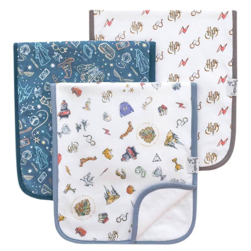 3 Pack Premium Burp Cloths - Wizarding World