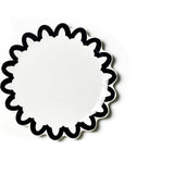 Black Arabesque Trim Scallop Edge Platter