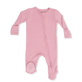 Solid Rose Elegance - 2 Way Zipper Footie
