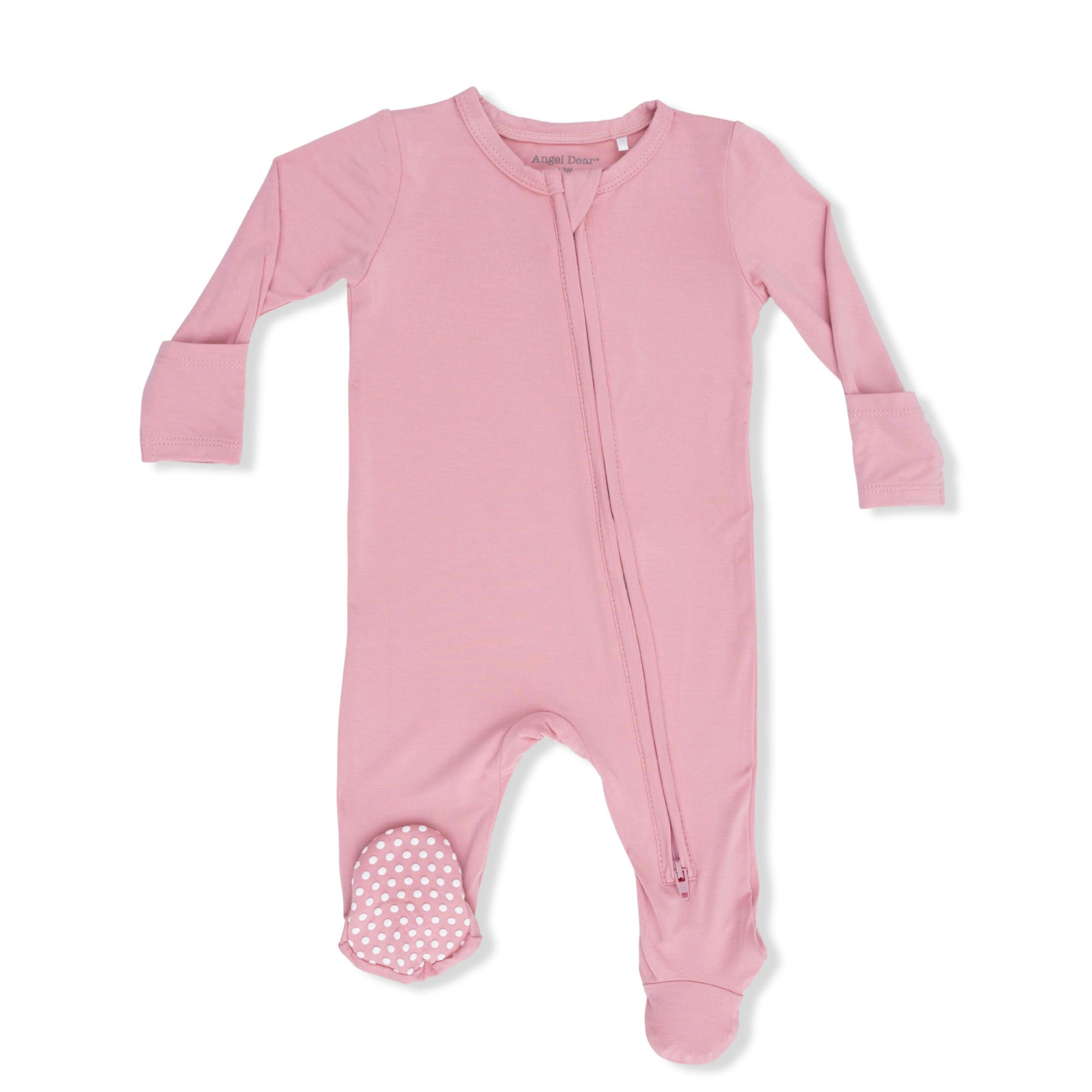 Solid Rose Elegance - 2 Way Zipper Footie