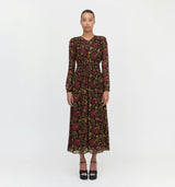 The Rosely Dress - Black Palampore Floral