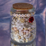 Juliet Floral Gold and White Alphabet Bead DIY Word Bracelt Kit with Red Rose Charm