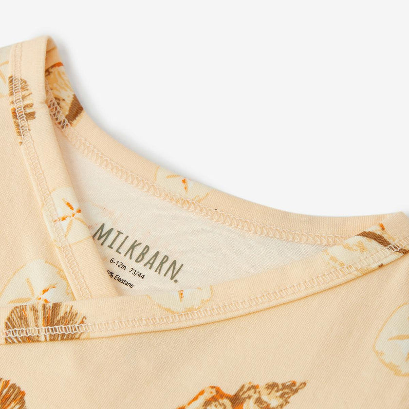 Seashells Stretch Crossover Short Sleeve One Piece