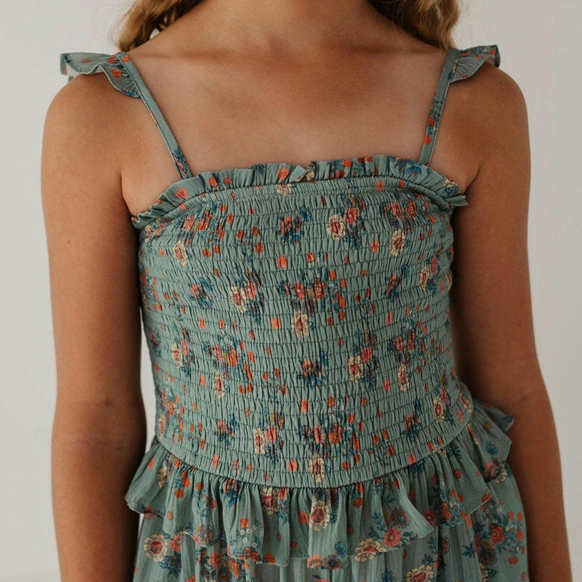Tank Smocked Jumpsuit Evelyn Vine Floral