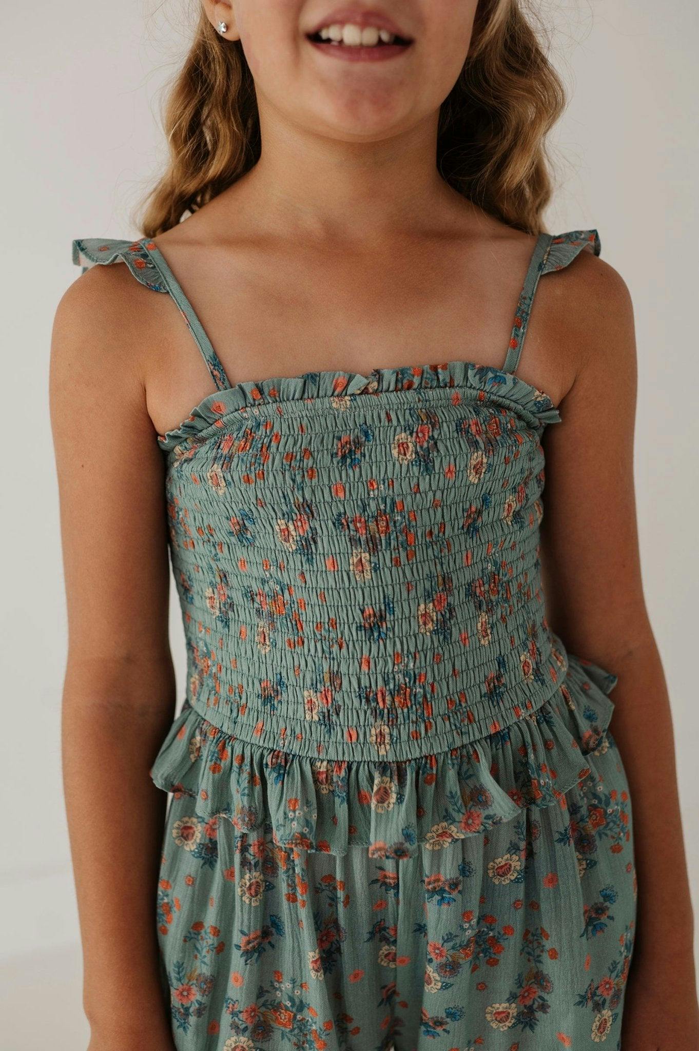 Tank Smocked Jumpsuit Evelyn Vine Floral