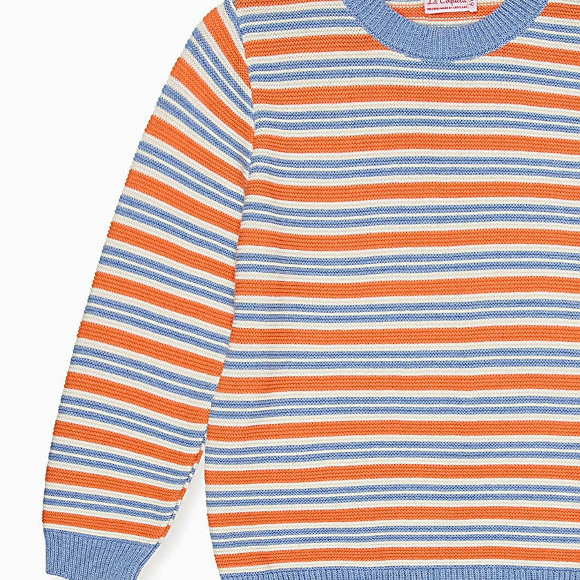 Coral Stripe Bromo Cotton Boy Jumper