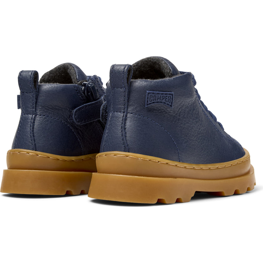 Kids Brutus Leather Ankle Boots, Blue
