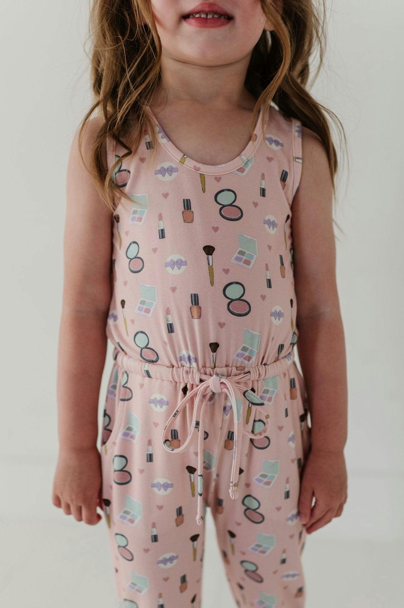 Girls Tank Jumper in Aqua Grey Floral