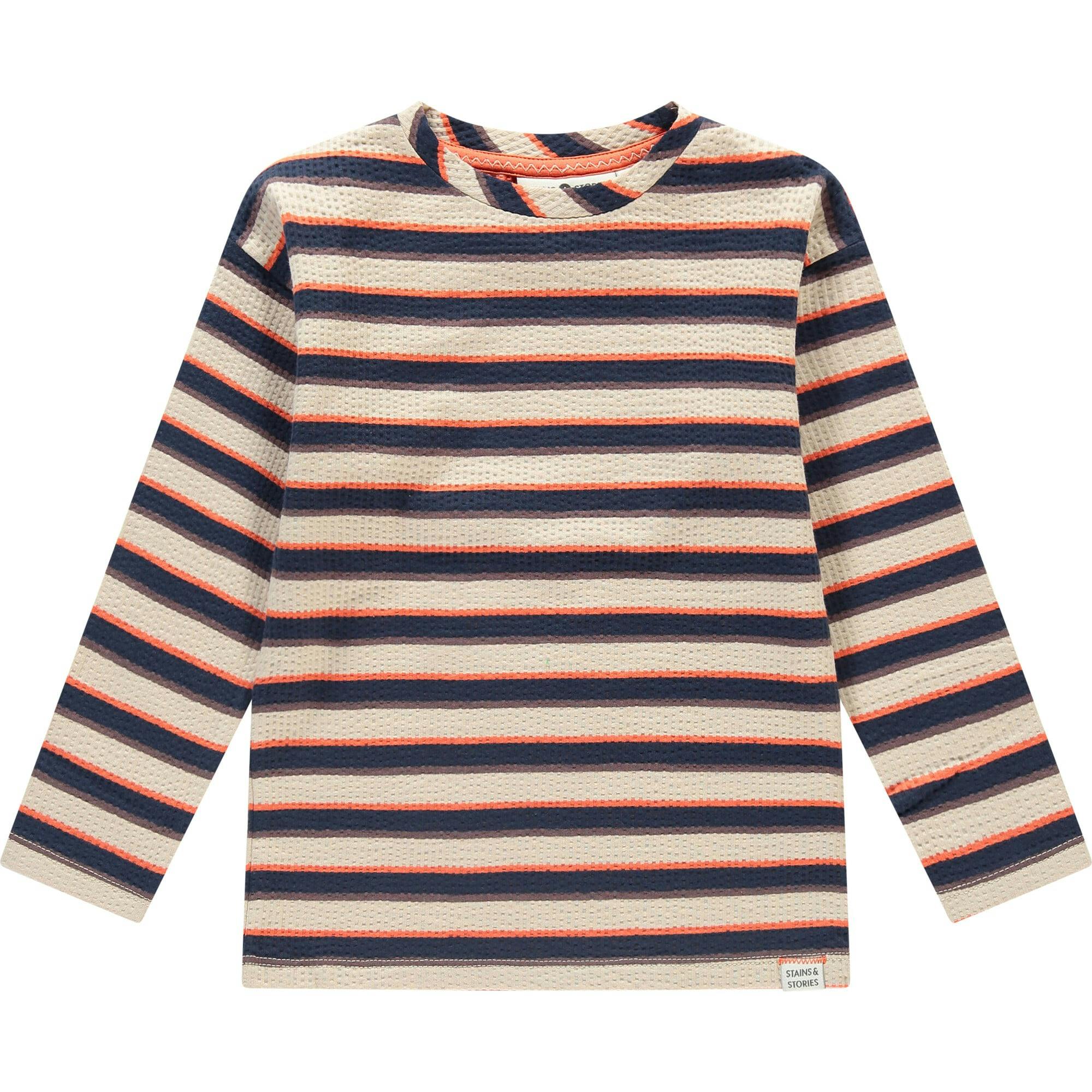 Striped Textured Long Sleeve T-Shirt