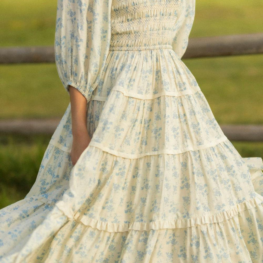 Roselyn Dress in Ivory Porcelain Fleur