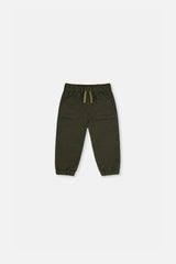 Baby Stretch Canvas Jogger Pants Very Dark Green
