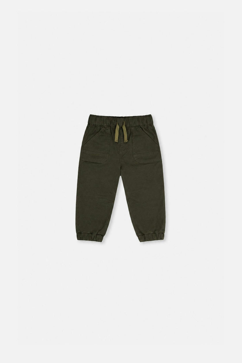 Baby Stretch Canvas Jogger Pants Very Dark Green