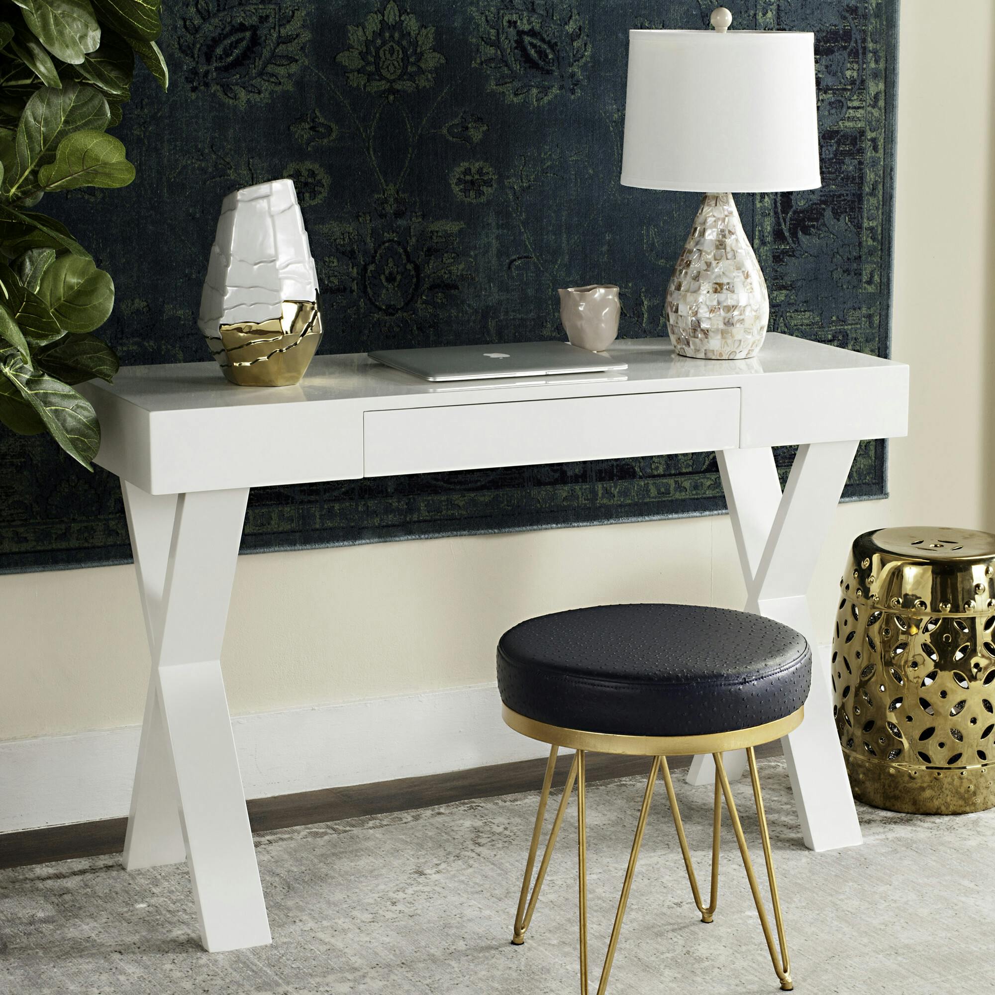 Alessia Mid-Century Lacquer Vanity Desk