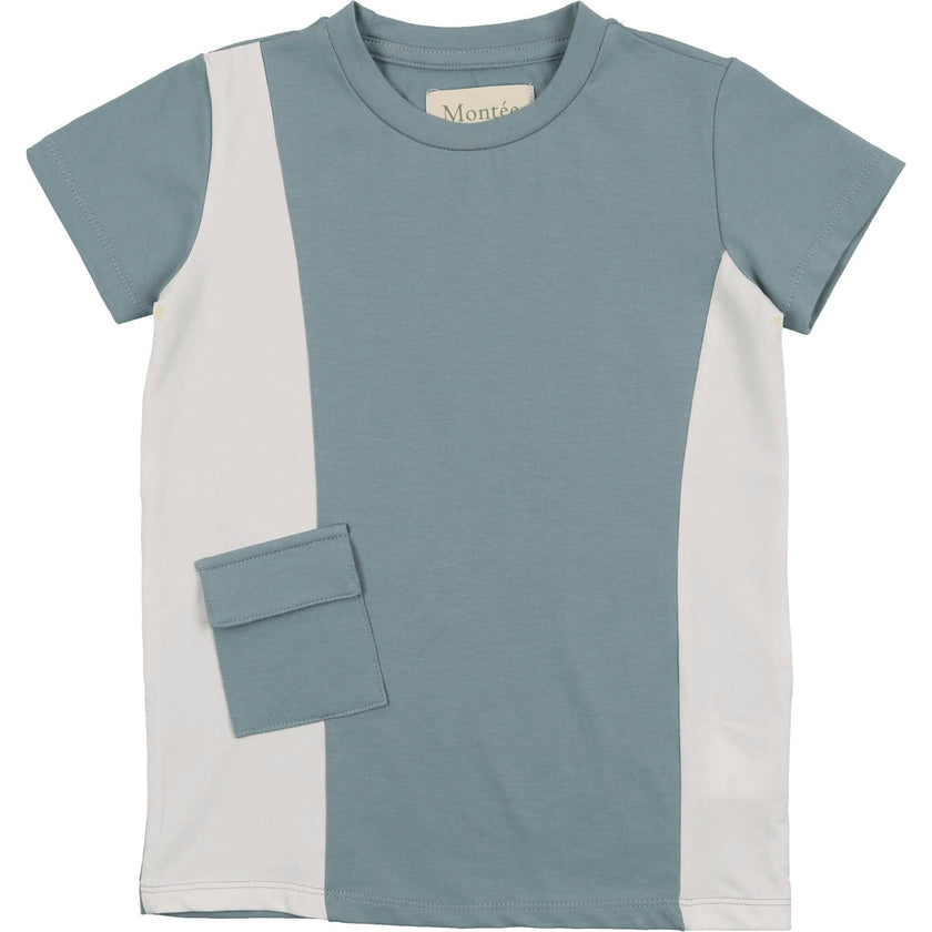 Colorblock Pocket Short Sleeves Tee
