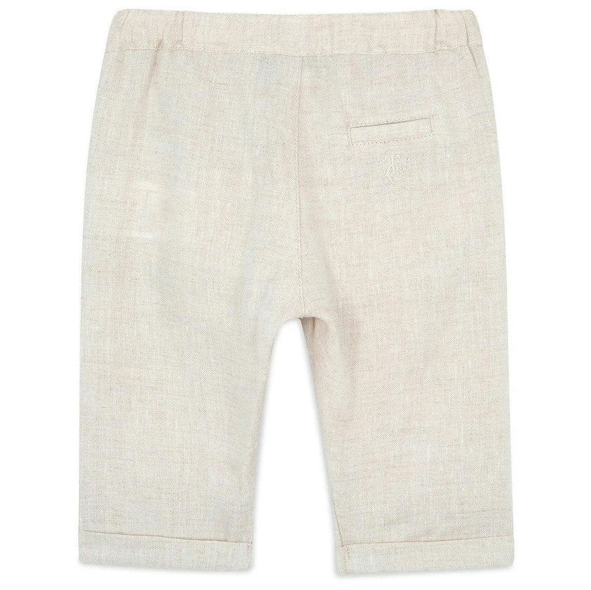 TARTINE ET CHOCOLAT Classic Linen Baby Trousers - Beige