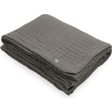 Cotton Muslin Quilted Throw - Mocha