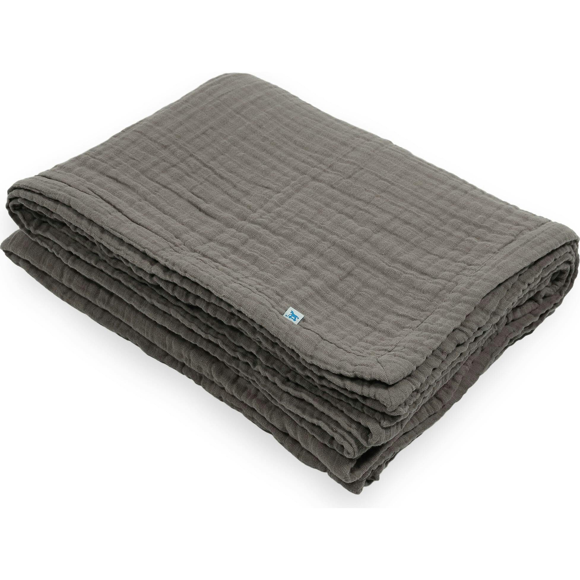 Cotton Muslin Quilted Throw - Mocha