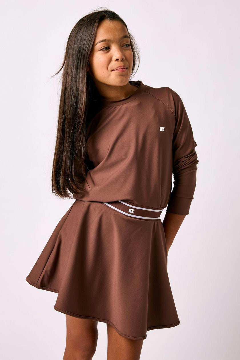 girls brown crewneck