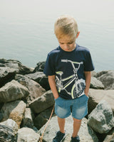 French Terry Denim Shorts