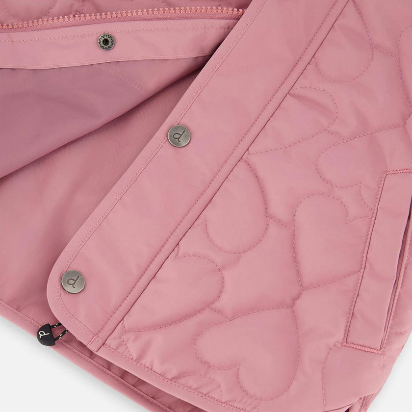 Quilted Raglan Sleeve Jacket Mauve Pink