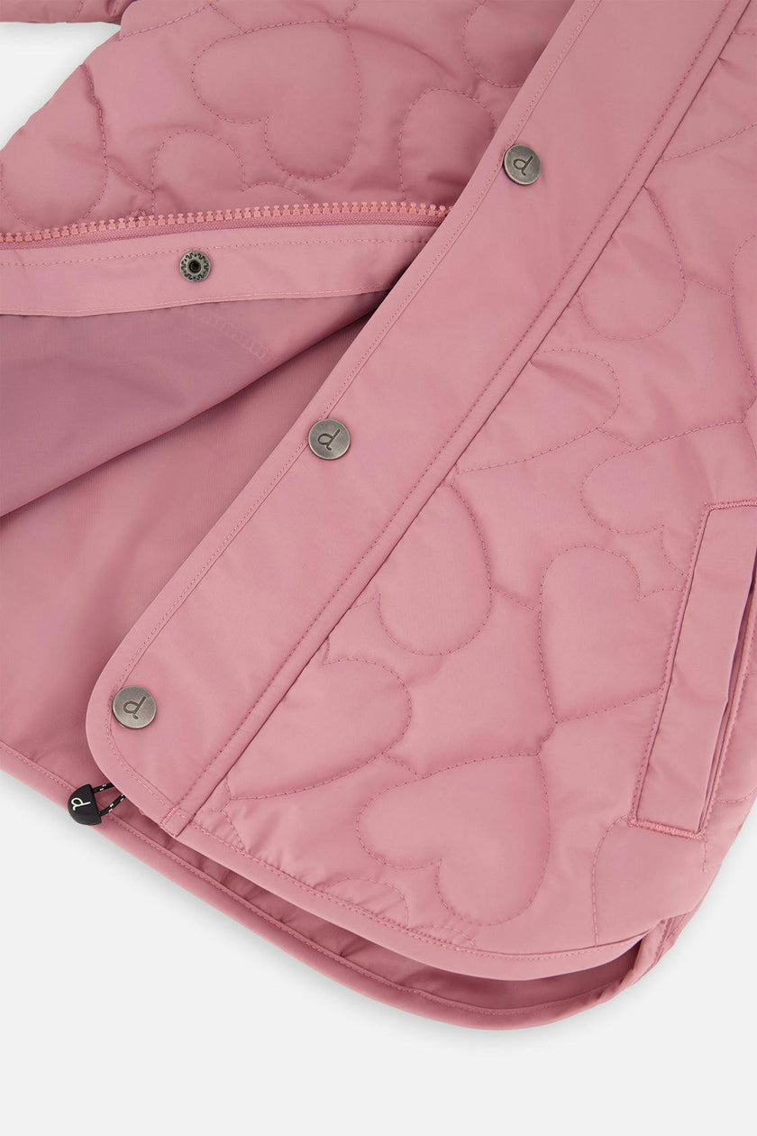Quilted Raglan Sleeve Jacket Mauve Pink