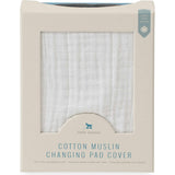 Cotton Muslin Changing Pad Cover - White