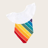 Forever Summer Rainbow One Shoulder Ruffle