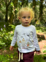 CHEROKEE Raglan Printed Tee White Henry Ghost