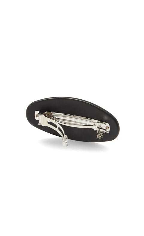 Jumbo Oval Barrette in Black Matte