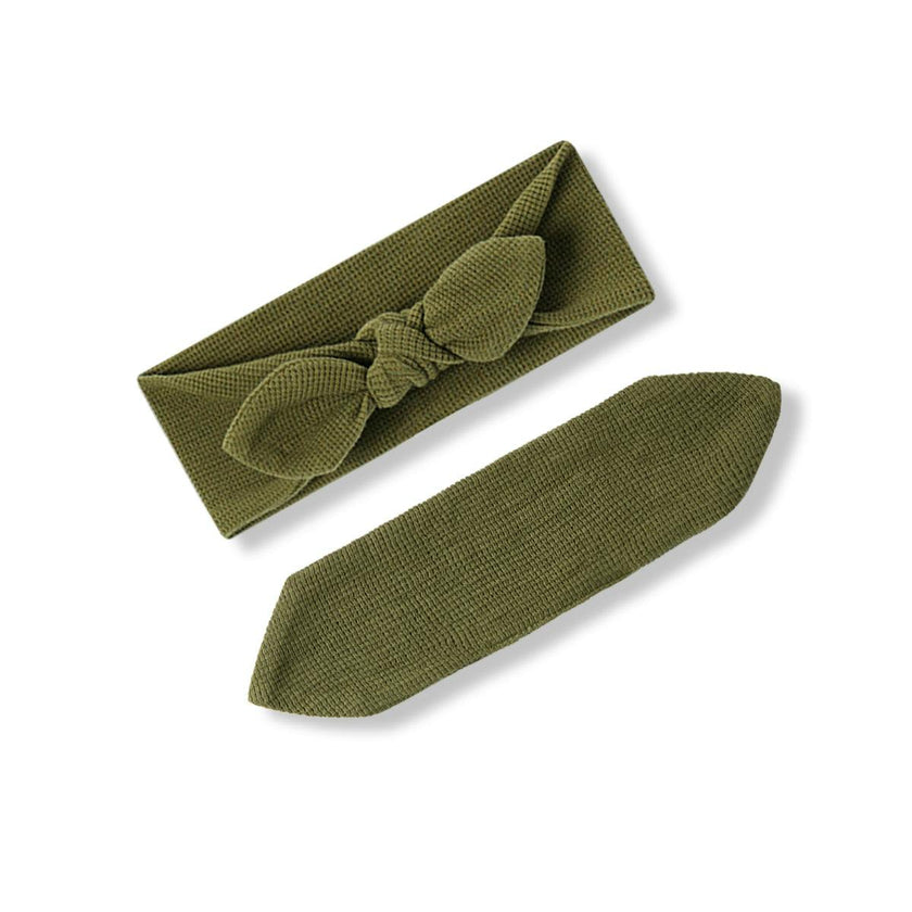 Olive Waffle Knotted Solid Headband