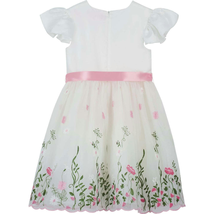 Garden Floral Ruffle Sleeve Party Dress