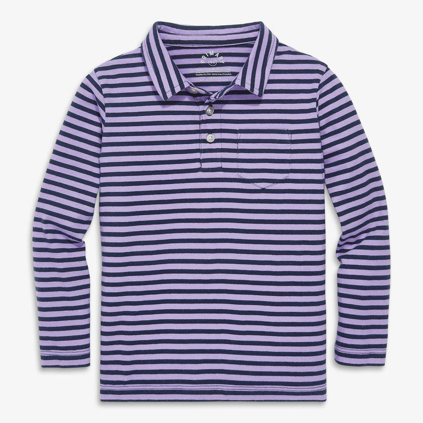 Kids long sleeve polo in stripe