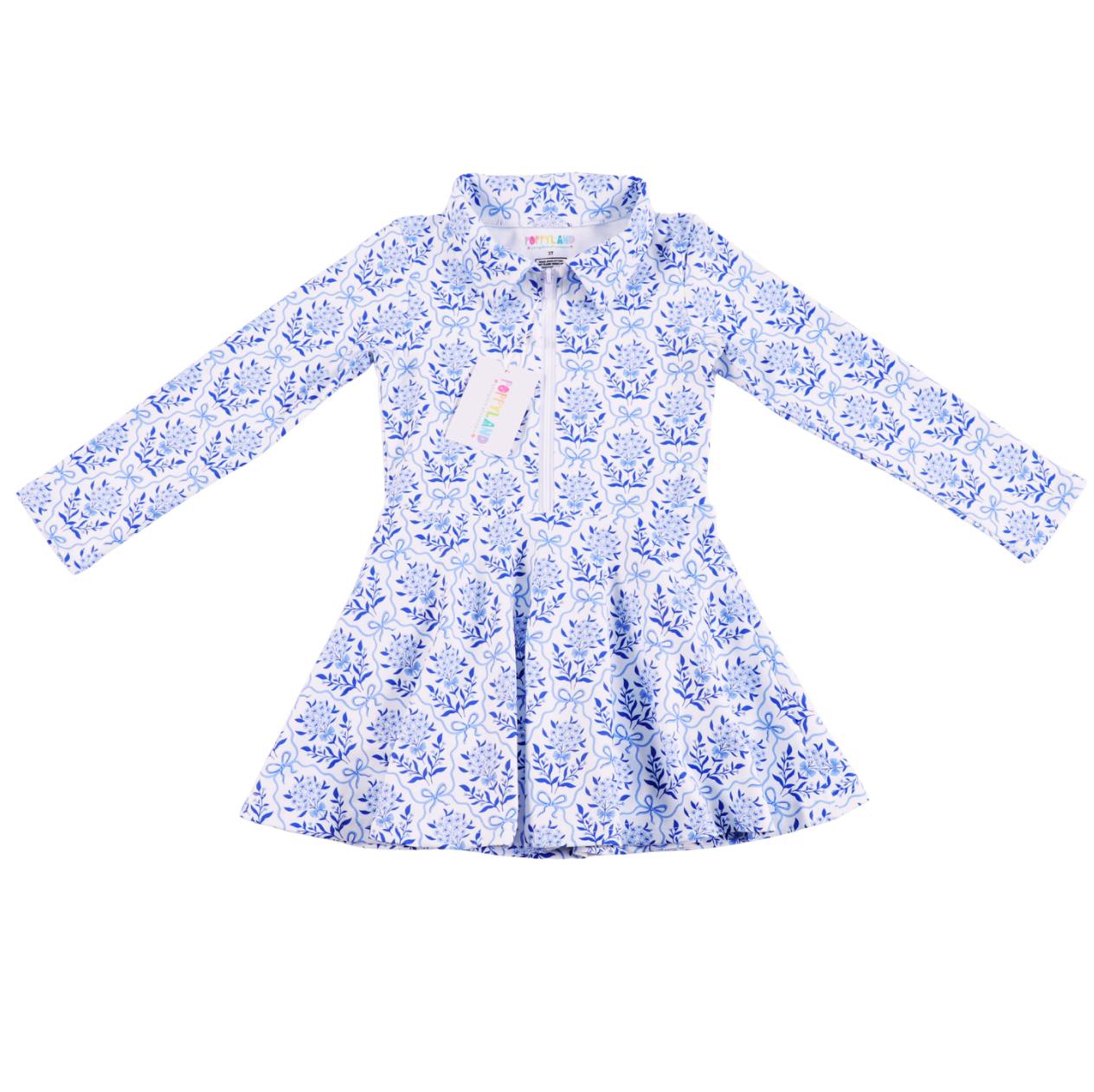 Grace Dress Blueberry Bow