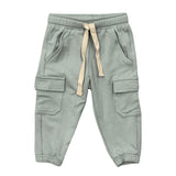 Boys Cargo Pants in Aqua Grey