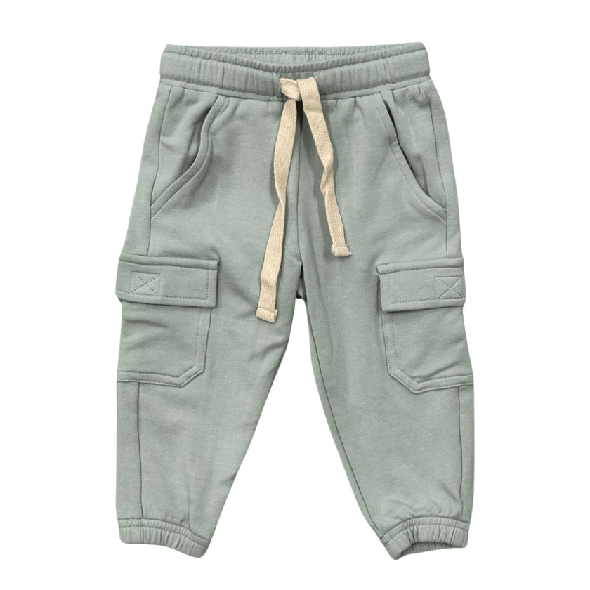 Boys Cargo Pants in Aqua Grey