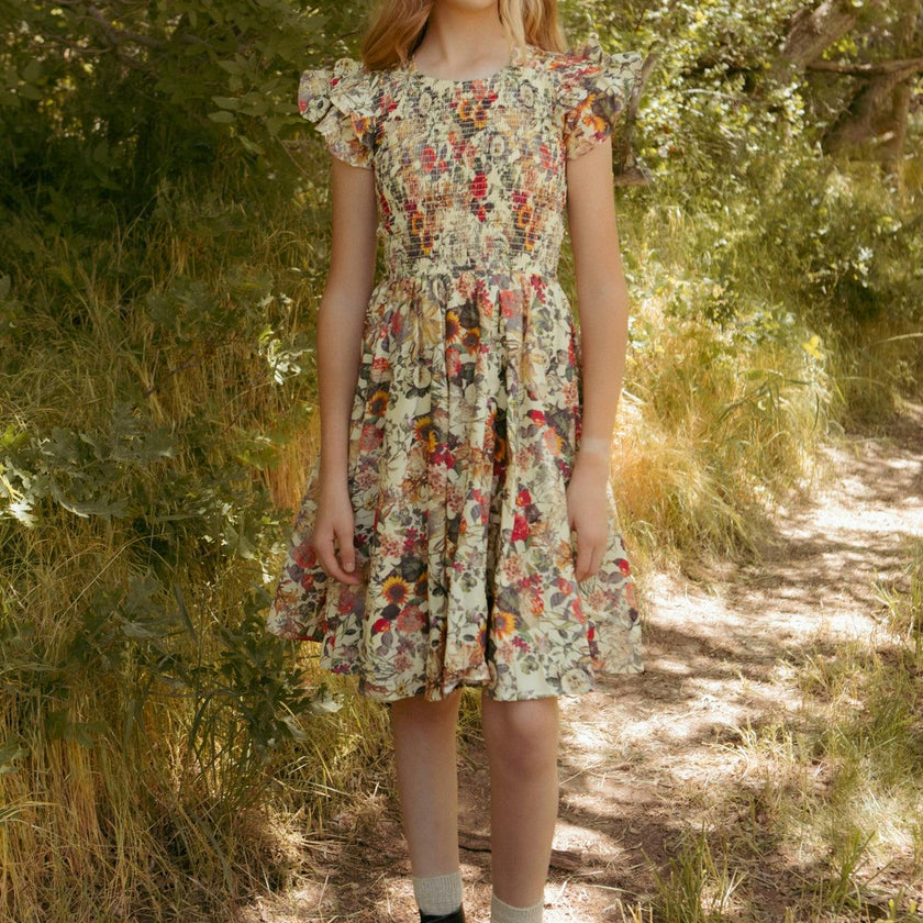 Mini Hattie Dress in Rose Vine