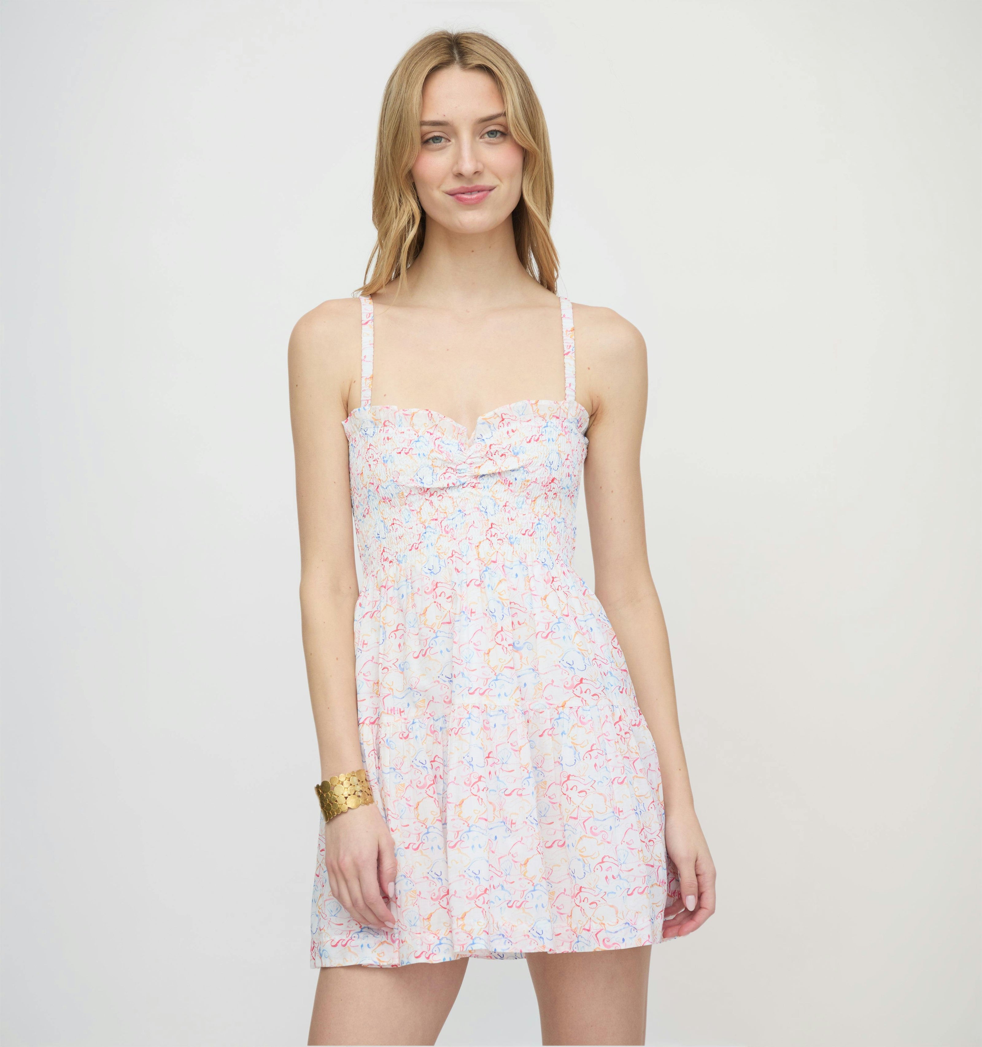 The Rebecca Mini Nap Dress - Camo Fish