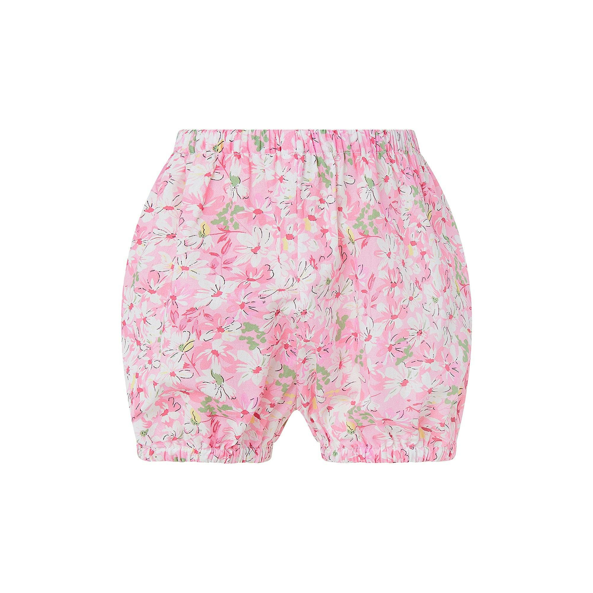 Pink Daisy Button-front Dress & Bloomers