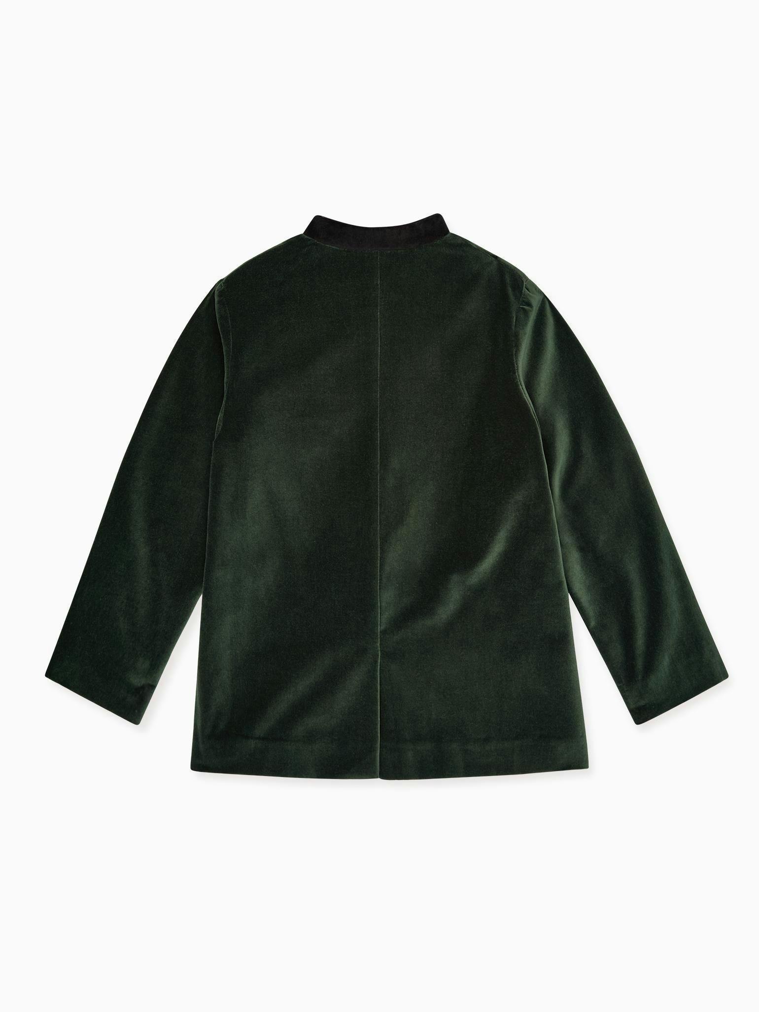 Dark Green Hugo Velvet Boy Jacket