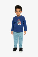 Long Sleeve Organic Cotton T-Shirt Blue