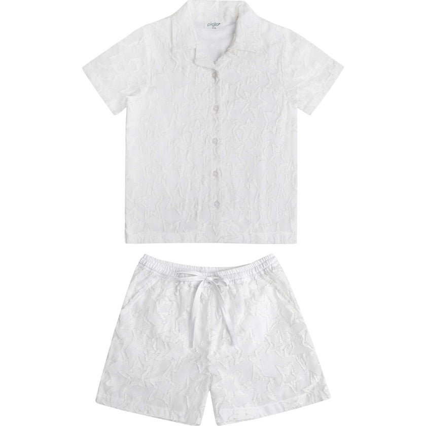 White Stars Shirt and Bermuda Shorts Set